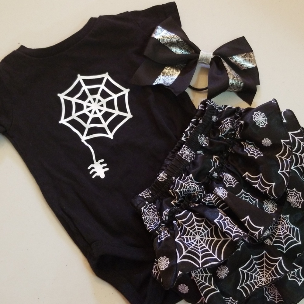 Halloween Baby Outfit with ruffle bloomers